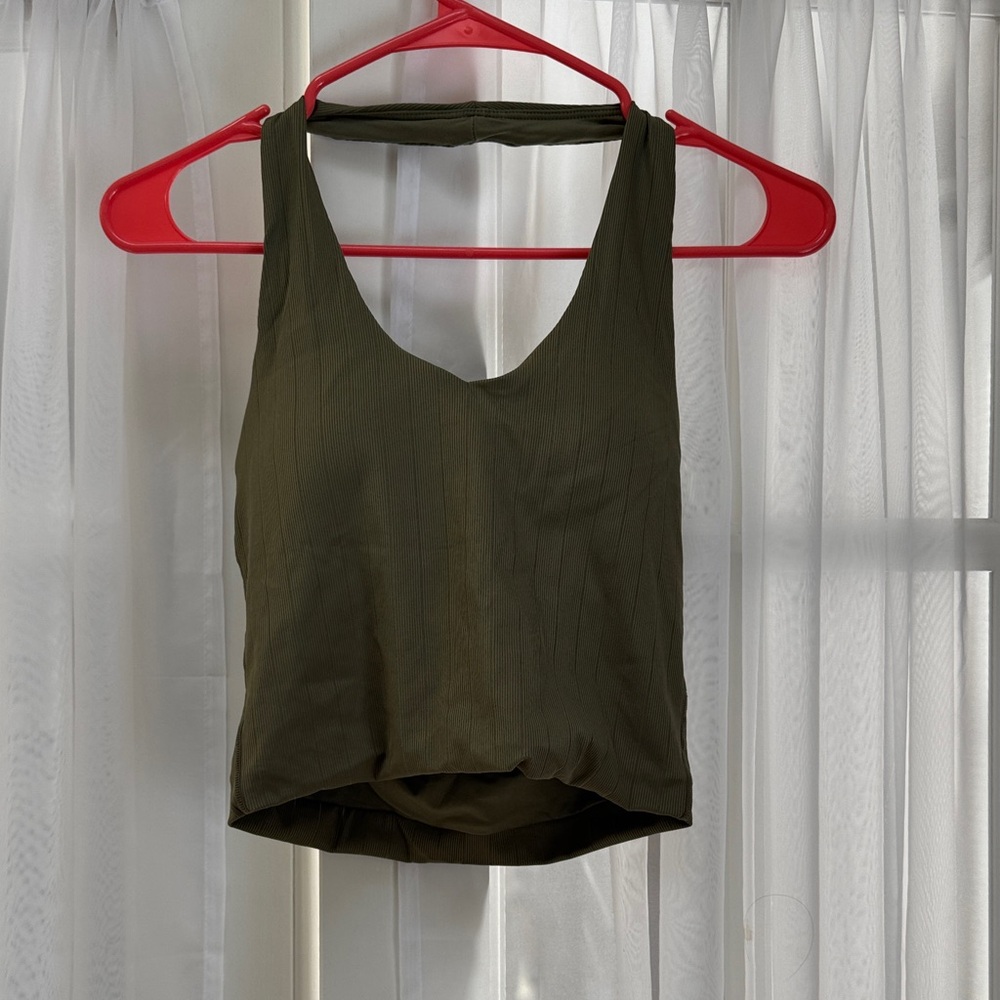 Klassy Network Olive Green Ribbed Crop Top